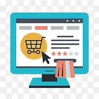 蓝色圆角电商购物卡通元素-空若网 蓝色圆角电商购物卡通元素-空若网