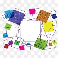 彩色正方形装饰边框-空若网 彩色正方形装饰边框-空若网