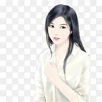手绘白衬衫美女人物-空若网 手绘白衬衫美女人物-空若网