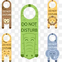 5款卡通动物门挂牌矢量素材-空若网 5款卡通动物门挂牌矢量素材-空若网