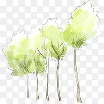 手绘水粉清新树-空若网 手绘水粉清新树-空若网