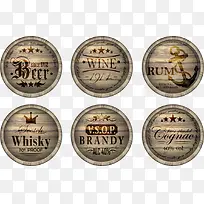 矢量啤酒木桶标签-空若网 矢量啤酒木桶标签-空若网