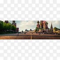 欧美个性多彩建筑banner背景-空若网 欧美个性多彩建筑banner背景-空若网