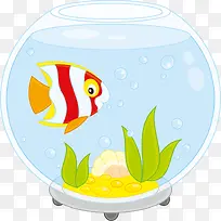 矢量卡通鱼缸素材-空若网 矢量卡通鱼缸素材-空若网