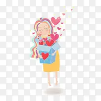 卡通女人爱心-空若网 卡通女人爱心-空若网