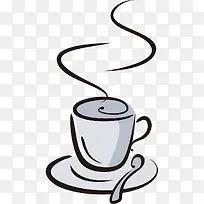 水彩银色咖啡杯子-空若网 水彩银色咖啡杯子-空若网