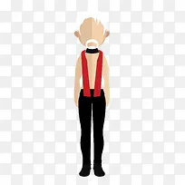 红色围巾老头扁平化免抠素材-空若网 红色围巾老头扁平化免抠素材-空若网