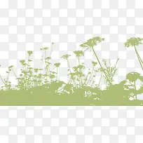 绿色花草剪影-空若网 绿色花草剪影-空若网