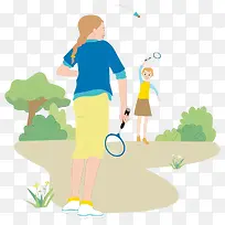 打羽毛球插画-空若网 打羽毛球插画-空若网