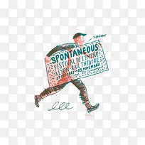 插画-奔跑者-空若网 插画-奔跑者-空若网