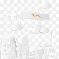 创意扁平化环球旅行剪贴画矢量图-空若网 创意扁平化环球旅行剪贴画矢量图-空若网