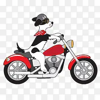 卡通可爱插图可爱狗狗骑摩托车-空若网 卡通可爱插图可爱狗狗骑摩托车-空若网