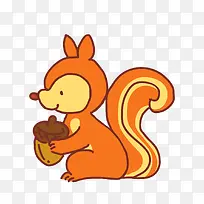 橙色卡通可爱小松鼠-空若网 橙色卡通可爱小松鼠-空若网