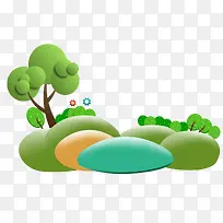 手绘卡通风景素材-空若网 手绘卡通风景素材-空若网