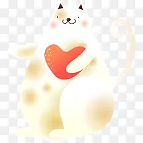 矢量拿着爱心的胖猫-空若网 矢量拿着爱心的胖猫-空若网