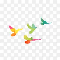 彩色扁平化飞翔的和平鸽-空若网 彩色扁平化飞翔的和平鸽-空若网