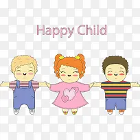 矢量儿童手牵手-空若网 矢量儿童手牵手-空若网