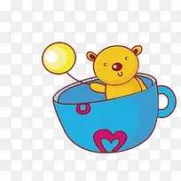 矢量卡通杯子小熊气球-空若网 矢量卡通杯子小熊气球-空若网