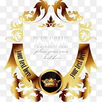 金色花纹标签PNG矢量元素-空若网 金色花纹标签PNG矢量元素-空若网