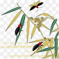 竹叶与昆虫-空若网 竹叶与昆虫-空若网