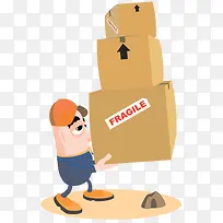 搬运工人插画-空若网 搬运工人插画-空若网