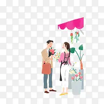 卡通手绘浪漫爱情情侣插画-空若网 卡通手绘浪漫爱情情侣插画-空若网