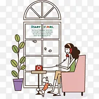 在窗边接电话的女人-空若网 在窗边接电话的女人-空若网