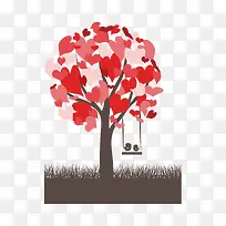 矢量手绘爱心树-空若网 矢量手绘爱心树-空若网
