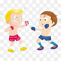 手绘卡通打拳图案-空若网 手绘卡通打拳图案-空若网
