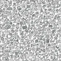 矢量卡通文具背景-空若网 矢量卡通文具背景-空若网