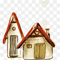 可爱手绘卡通红房子-空若网 可爱手绘卡通红房子-空若网