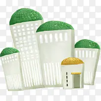 可爱手绘建筑卡通-空若网 可爱手绘建筑卡通-空若网