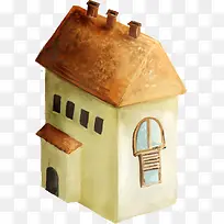 可爱手绘卡通黄色房子-空若网 可爱手绘卡通黄色房子-空若网