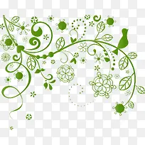 绿色矢量花纹-空若网 绿色矢量花纹-空若网