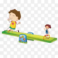 卡通手绘矢量跷跷板-空若网 卡通手绘矢量跷跷板-空若网