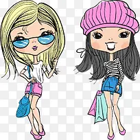 矢量时尚可爱美女-空若网 矢量时尚可爱美女-空若网