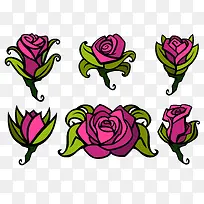 矢量图各种玫瑰花-空若网 矢量图各种玫瑰花-空若网
