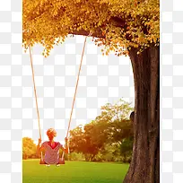 黄色大树背景素材-空若网 黄色大树背景素材-空若网