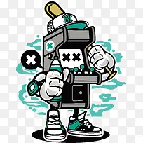 卡通科技机器人装饰手绘装饰-空若网 卡通科技机器人装饰手绘装饰-空若网