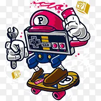 卡通科技机器人装饰手绘装饰-空若网 卡通科技机器人装饰手绘装饰-空若网