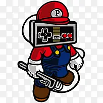 卡通科技机器人装饰手绘装饰-空若网 卡通科技机器人装饰手绘装饰-空若网