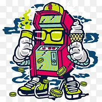 卡通科技机器人装饰手绘装饰-空若网 卡通科技机器人装饰手绘装饰-空若网