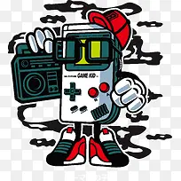 卡通科技机器人装饰手绘装饰-空若网 卡通科技机器人装饰手绘装饰-空若网