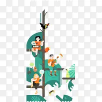 创意扁平树枝音乐-空若网 创意扁平树枝音乐-空若网