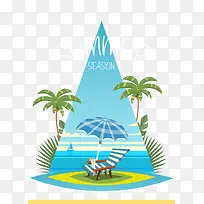 创意扁平夏日沙滩-空若网 创意扁平夏日沙滩-空若网