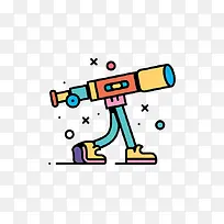 创意扁平行走望远-空若网 创意扁平行走望远-空若网