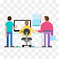 创意扁平讨论工作-空若网 创意扁平讨论工作-空若网