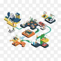 创意扁平生活流程-空若网 创意扁平生活流程-空若网