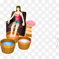 足浴城时尚女人矢量素材-空若网 足浴城时尚女人矢量素材-空若网