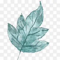 蓝色水彩叶子-空若网 蓝色水彩叶子-空若网